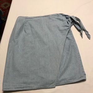 Wrap around blue jean skirt